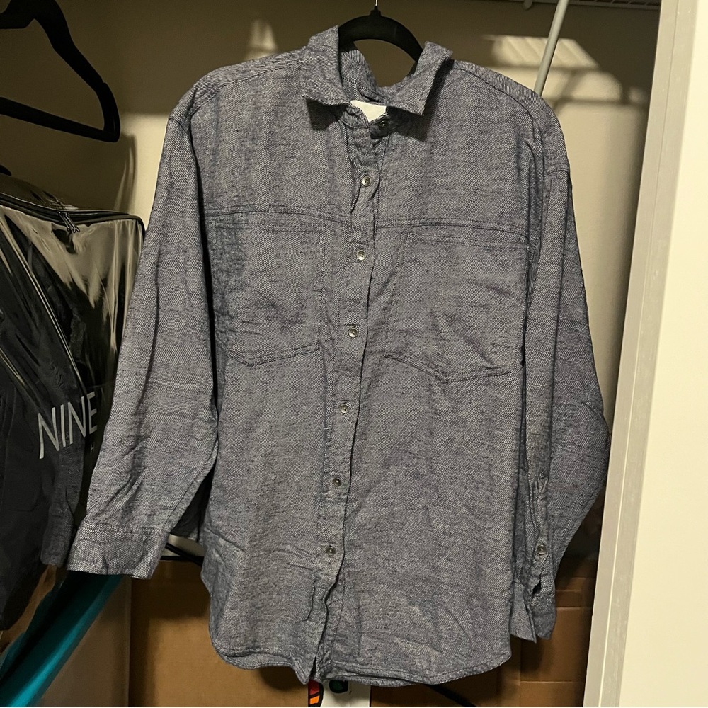 Aerie Navy and White Striped Shirt